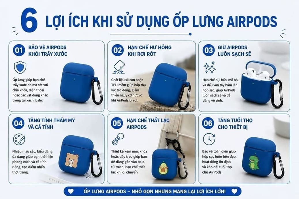 6 Lợi Ích Khi Sử Dụng Ốp Lưng AirPods Bạn Không Nên Bỏ Qua