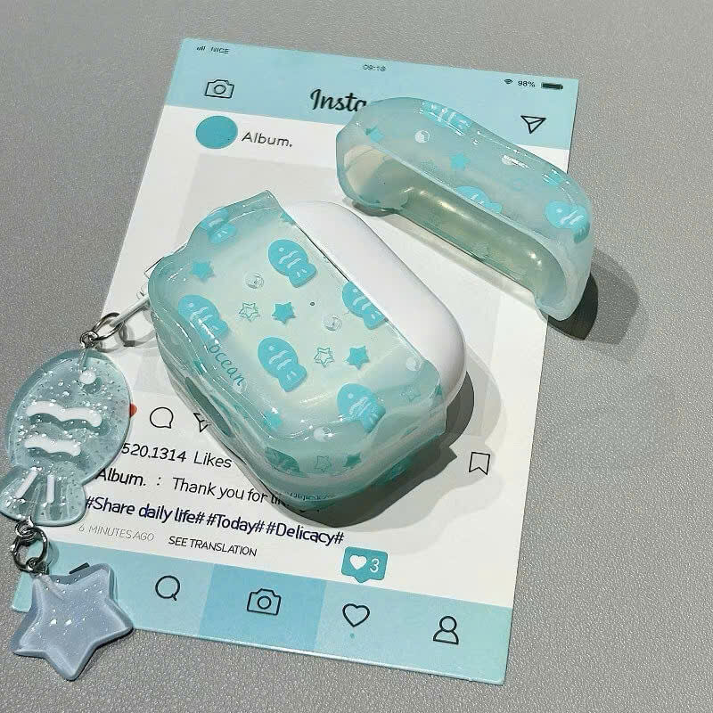 Ốp AirPods Aqua Jelly Charm Mochi Case - Phụ kiện iPhone dễ thương, trong trẻo Ốp AirPods Aqua Jelly Charm Mochi Case – Phụ kiện iPhone trong trẻo, đáng yêu và nổi bật