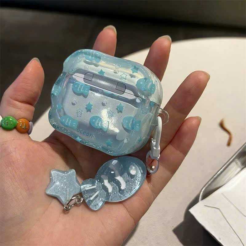 Ốp AirPods Aqua Jelly Charm Mochi Case - Phụ kiện iPhone dễ thương, trong trẻo Ốp AirPods Aqua Jelly Charm Mochi Case – Phụ kiện iPhone trong trẻo, đáng yêu và nổi bật