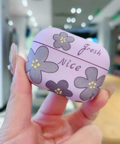 Ốp Lưng AirPods Họa Tiết Hoa Màu Tím