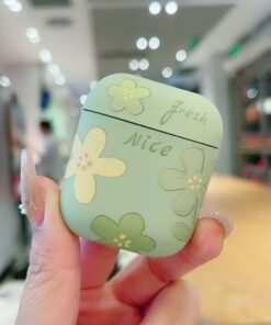 Ốp Lưng AirPods Họa Tiết Hoa Màu Xanh