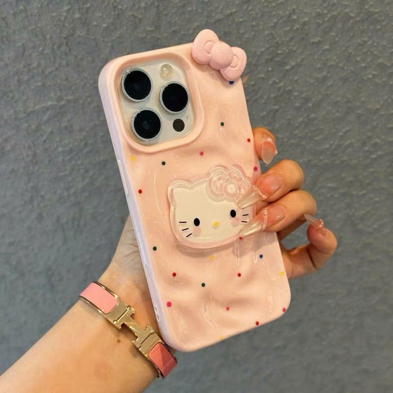 Ốp Lưng iPhone Hello Kitty Nơ - Thiết Kế Vân Sóng 3D Cute, Chống Sốc Toàn Diện Ốp Lưng iPhone Hello Kitty Nơ - Thiết Kế Vân Sóng 3D Cute, Chống Sốc Toàn Diện - Ảnh 2