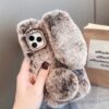 Ốp lưng iPhone lông thỏ bunny tai dài Ốp lưng iPhone lông thỏ bunny tai dài màu nâu