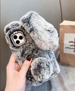 Ốp lưng iPhone lông thỏ bunny tai dài Ốp lưng iPhone lông thỏ bunny tai dài màu đen