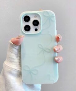 Ốp Lưng iPhone Nơ Dây Lụa Màu Xanh