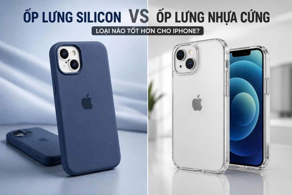 Ốp lưng silicon và ốp lưng nhựa cứng loại nào tốt cho iPhone